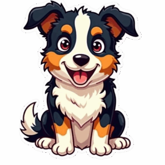 autocollant chien border collie animaux HLAGL