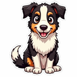 autocollant chien border collie animaux ELZZZ