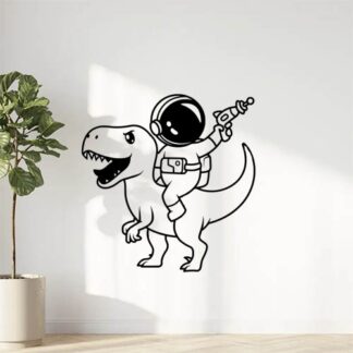 Sticker autocollant dinosaure et cosmonaute