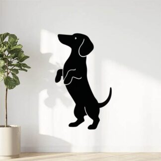 Sticker autocollant Chien teckel debout sur ses pattes arrière décoration decostickerstore - 8GBS2E