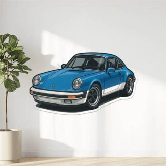Autocollant Voiture Porsche en Bleu et Blanc décoration decostickerstore - 9Y5UB5