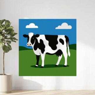 Sticker autocollant Une Vache dans un prés en couleurs décoration decostickerstore - DPVZSN