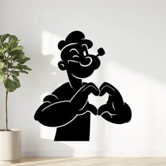 Sticker autocollant Popeye fait cœur avec doigts décoration decostickerstore - EAUIPU