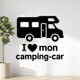 Sticker autocollant Camping-car avec écrit en bas J❤️ mon camping-car décoration decostickerstore - EEMIQR