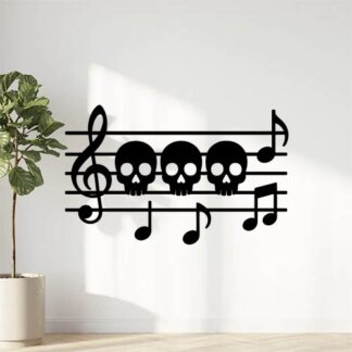 Sticker autocollant Partition de musique avec des crânes décoration decostickerstore - H3BK39