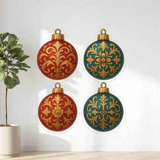 Autocollant Boules de Noël décorées baroques décoration decostickerstore - JE5XAB