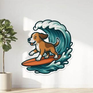 Autocollant chien surfant décoration decostickerstore - M1PI61