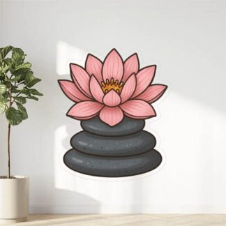 Autocollant Zen galet et fleur de lotus décoration decostickerstore - MUXNF3