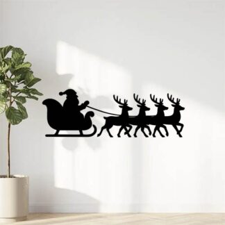 Sticker autocollant Le traîneau du père Noël avec les rennes décoration decostickerstore - OWTX35