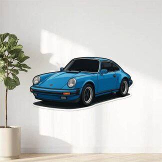 Autocollant Porsche 911 en bleu vitre noir décoration decostickerstore - QOJZ7H