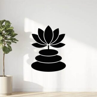 Sticker autocollant Zen galet et fleur de lotus décoration decostickerstore - QQVQZU
