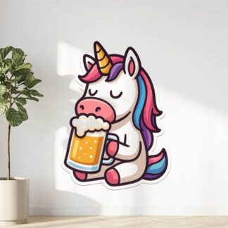 Autocollant unicornio buvant une bière décoration decostickerstore - RKMBHA