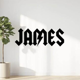 Sticker autocollant James écrit à la façon d'AC/DC. décoration decostickerstore - T4OORU