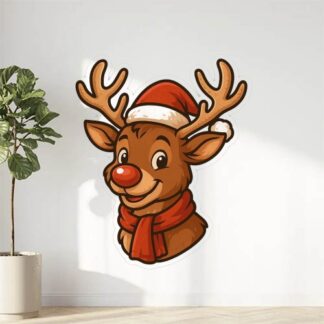 Autocollant Renne de Noël Rodolphe décoration decostickerstore - TWIJ0B