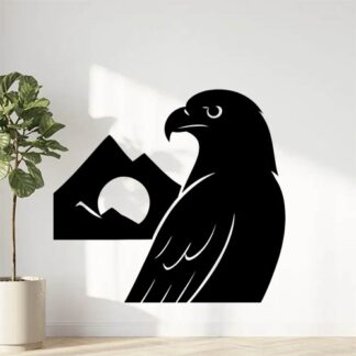 Sticker autocollant Photo d'un aigle avec des montagnes et un couché de soleil décoration decostickerstore - Y6HT0B