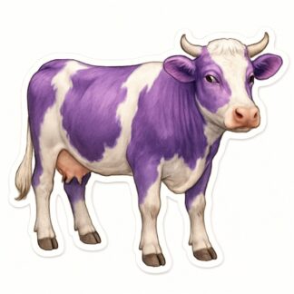 Autocollant Une vache mauve milka décoration decostickerstore - II07PR