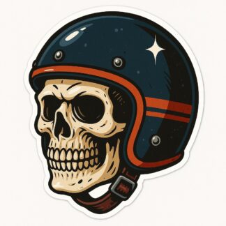 Autocollant autocollant brillant pour casque de moto, représentant un crâne. décoration decostickerstore - 634KHJ