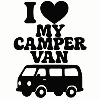 Sticker autocollant J’aime mon camping car texte stylisé années 70 décoration decostickerstore - OCNYJS
