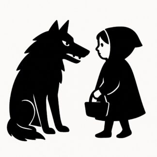 Sticker autocollant Loup et chaperon décoration decostickerstore - IYIAUD