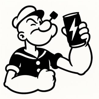 Sticker autocollant Popeye et boisson énergisante décoration decostickerstore - T5ZJ0S