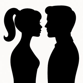 Sticker autocollant Silhouette Barbie et Ken décoration decostickerstore - GTS6SB