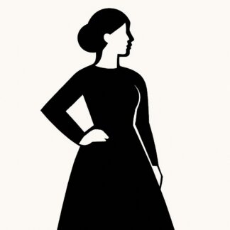 Sticker autocollant Silhouette de femme géométrique en blanc et noir décoration decostickerstore - IVLJZM