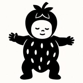 Sticker autocollant Un bébé en costume de fraise décoration decostickerstore - MYMXXT