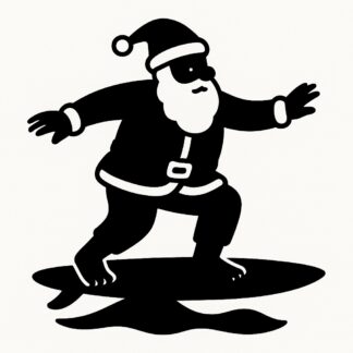 Sticker autocollant Un père Noël sur un surf décoration decostickerstore - KQTXLU