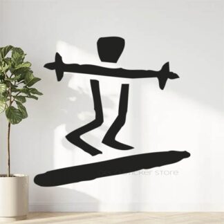 Sticker autocollant surfeur simple