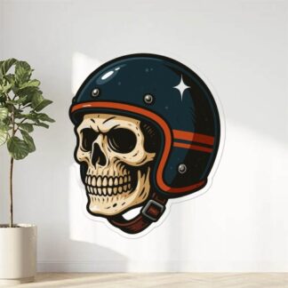 Autocollant autocollant brillant pour casque de moto, représentant un crâne. décoration decostickerstore - 634KHJ