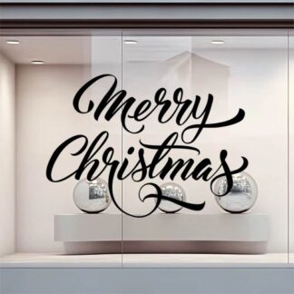 Sticker autocollant joyeux Noël écrit en anglais modèle 2