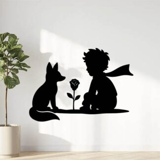 Sticker autocollant Petit prince et renard et fleur décoration decostickerstore - HXBBGZ