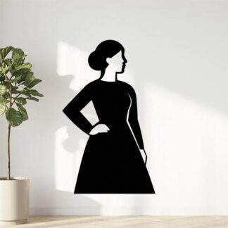 Sticker autocollant Silhouette de femme géométrique en blanc et noir décoration decostickerstore - IVLJZM