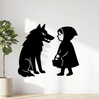 Sticker autocollant Loup et chaperon décoration decostickerstore - IYIAUD