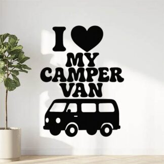 Sticker autocollant J’aime mon camping car texte stylisé années 70 décoration decostickerstore - OCNYJS