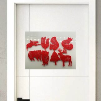 3D lot de 8 Décorations animaux de noël ODII9