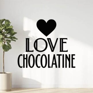 Sticker autocollant J'aime la Chocolatine texte stylisé art déco décoration decostickerstore - SZOYQE
