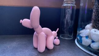 3D caniche chien ballon caca effet tricoté TMVC