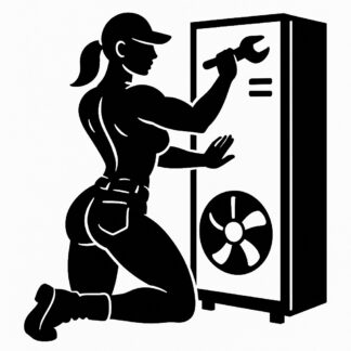 Sticker autocollant Sexy réparateur de chambre froide en action décoration decostickerstore - V5WAO3