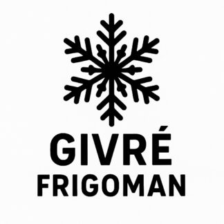 Sticker autocollant flocon avec des détails fins et texte Givré FRIGOMAN dessus décoration decostickerstore - H6XYGA