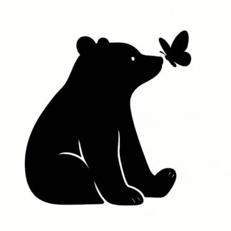 Sticker autocollant ours avec un papillon décoration decostickerstore - 0AUWZZ