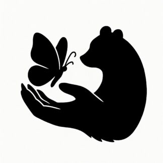 Sticker autocollant papillon dans la paume aimante de la patte de l'ours décoration decostickerstore - 86LRLR