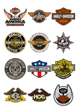 Planche 12 stickers Harley Davidson DVO49