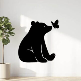 Sticker autocollant ours avec un papillon décoration decostickerstore - 0AUWZZ