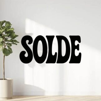 Sticker autocollant Le texte « SOLDE » en lettres stylisées 70’s décoration decostickerstore - 28FGID
