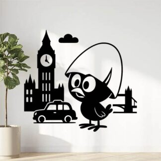 Sticker autocollant Calimero à Londres décoration decostickerstore - 2DPKGD
