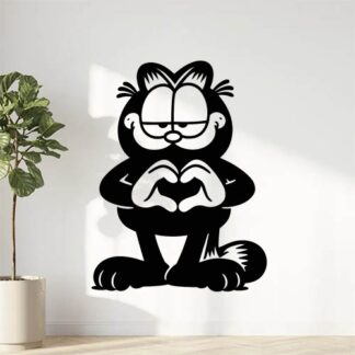 Sticker autocollant Garfield fait cœur avec les doigts décoration decostickerstore - FDACSI
