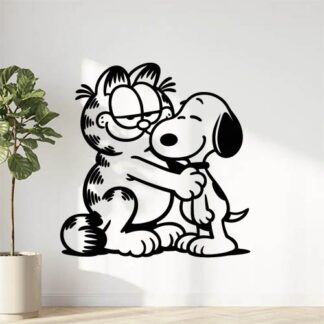 Sticker autocollant Garfield aime Snoopy. décoration decostickerstore - HKSIXD