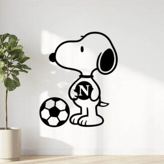 Sticker autocollant snoopy avec logo naples foot t ballon de foot décoration decostickerstore - QUU51K