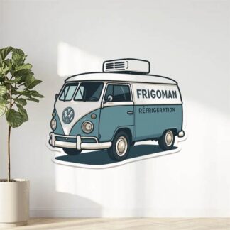 Autocollant camionnette volkswagen avec inscription Frigoman Réfrigération décoration decostickerstore - RXNQGL